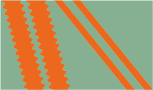 mint-green / cognac / orange