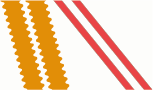 white / orange / red