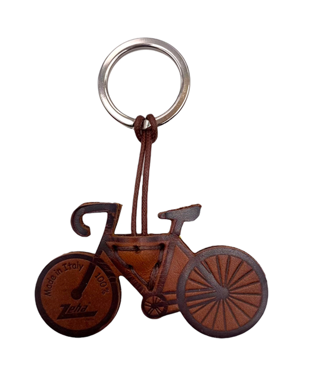 ZEHA BERLIN Accessories Leather key holder - Bicycle Unisex cognac coloured