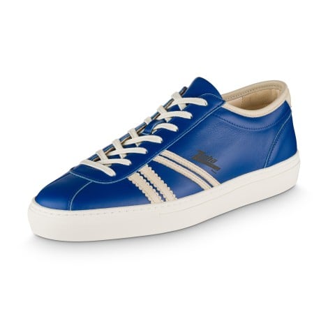 Turner Ledersneaker in Saphirblau und Cremeweiß